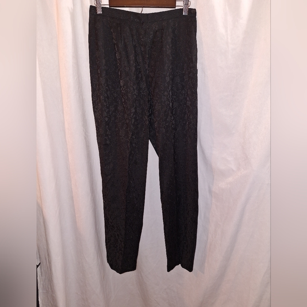 Josephine Chaus Black Floral Lace Trousers